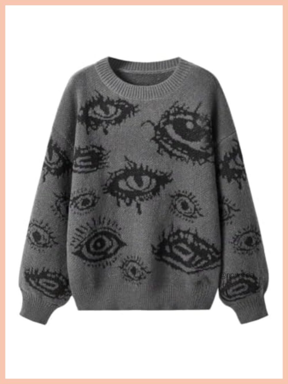 Goth Punk Y2K Graphic Cropped Crewneck Sweater Drop Shoulder Pullover
